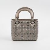 Christian Dior Mini Lady Dior Satin Grey Crystal